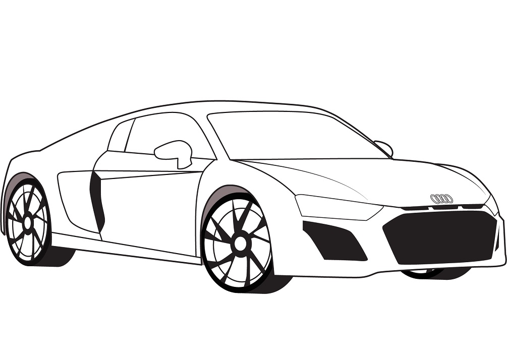 Desenho Carro Audi R8 para Colorir