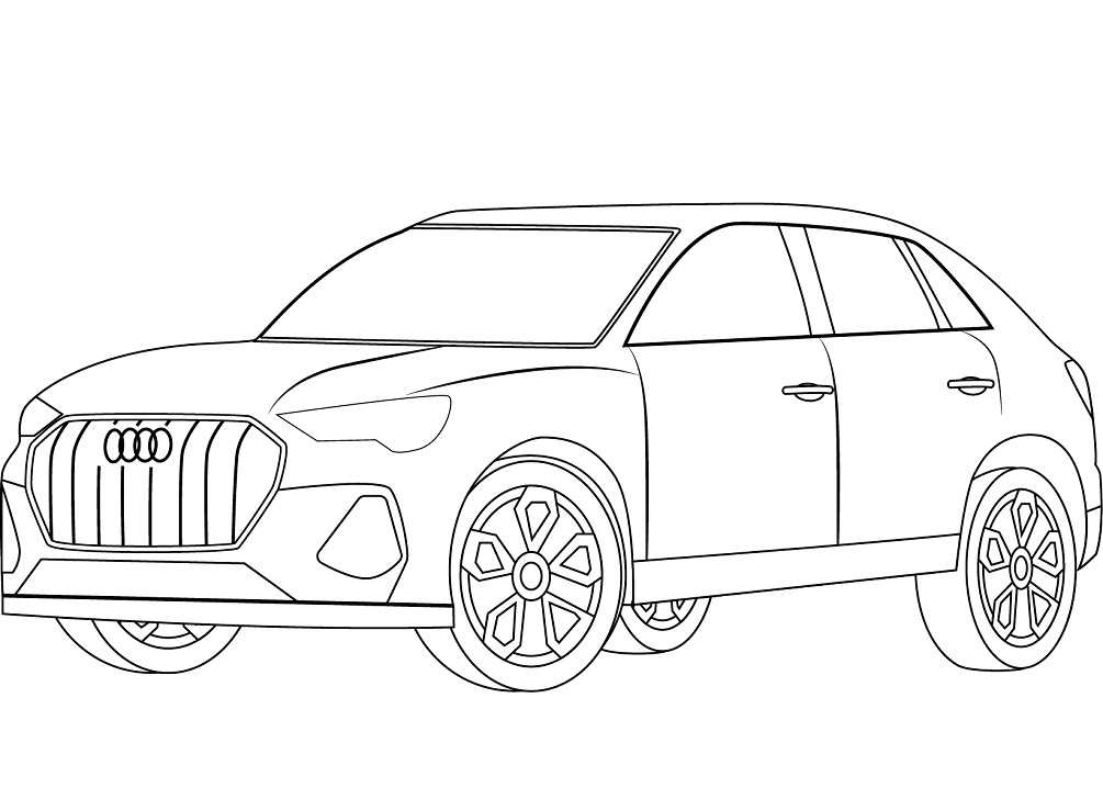 Desenho em Pdf Audi Q3 para Colorir Grátis
