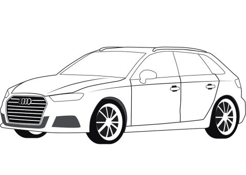 Desenho veículo Carro Audi S3 para Colorir