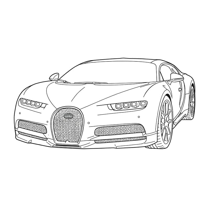 Desenho de Bugatti Imprimivel Grátis para Crianças para Colorir