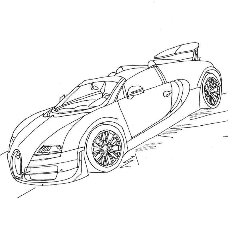 Desenho de Bugatti para Crianças de 1 Ano para Colorir