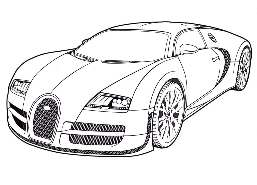 Desenho de Bugatti para Crianças de 2 Anos para Colorir