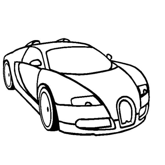 Desenho de Bugatti para Crianças de 5 Anos para Colorir