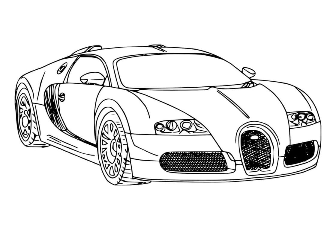Desenho de Bugatti para Crianças para Colorir