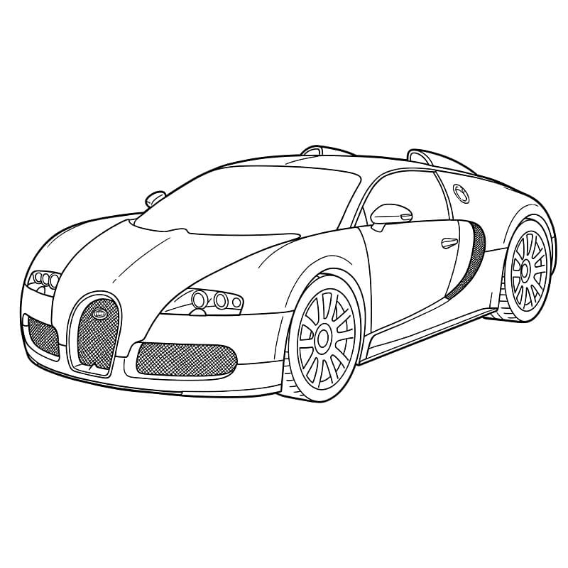 Desenho de Carro Bugatti para Colorir