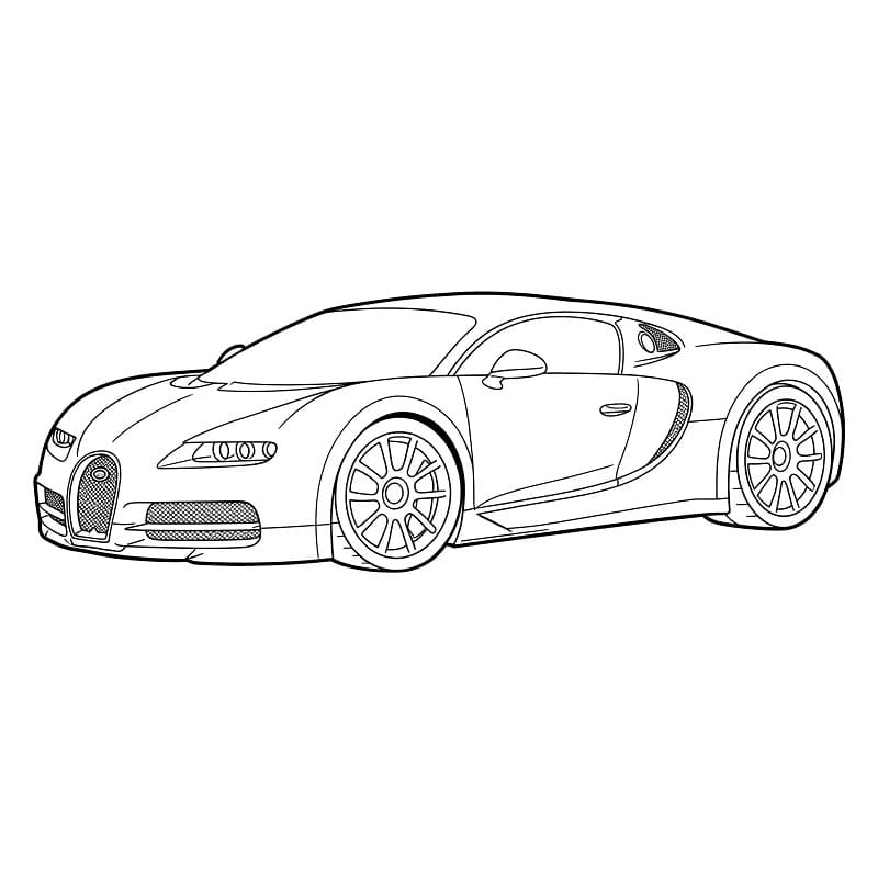 Desenho de um Bugatti para Colorir
