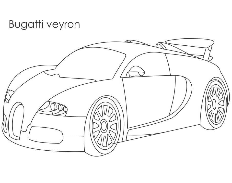 Colorir Desenho Pdf de Bugatti Veyron Grátis