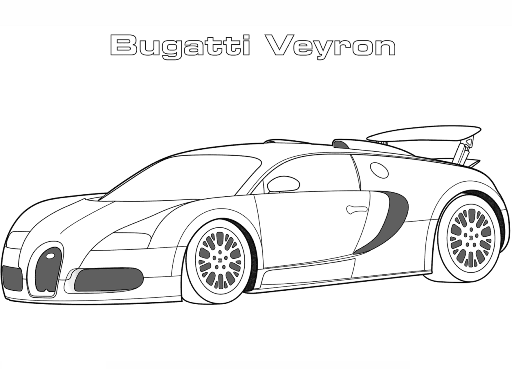 Desenho de Carro Bugatti Veyron para Colorir