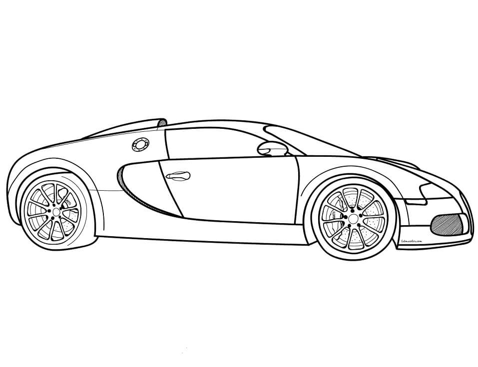 Desenho Lindo de Carro Bugatti para Colorir Grátis