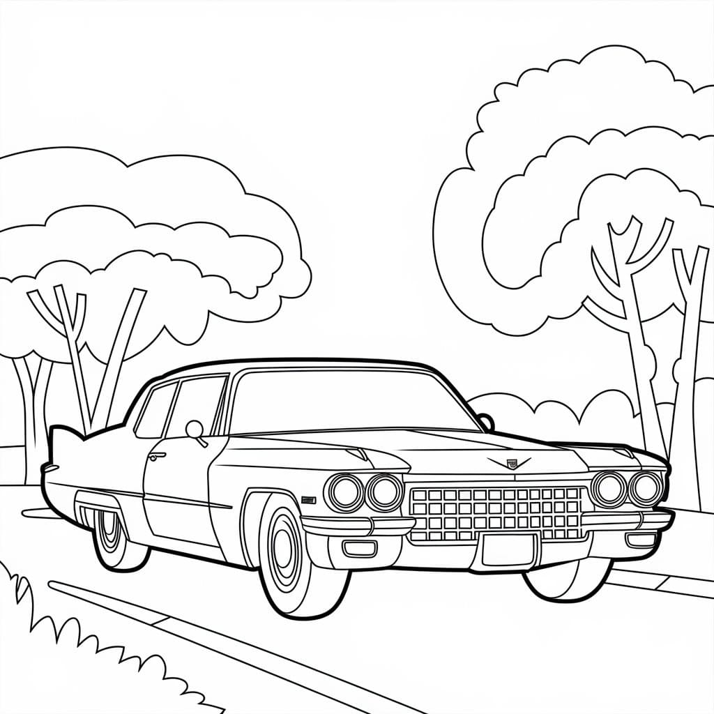 Desenho de Cadillac Imprimivel Grátis para Colorir