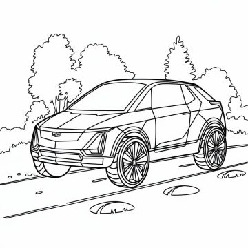 Desenho de Carro Cadillac para Colorir