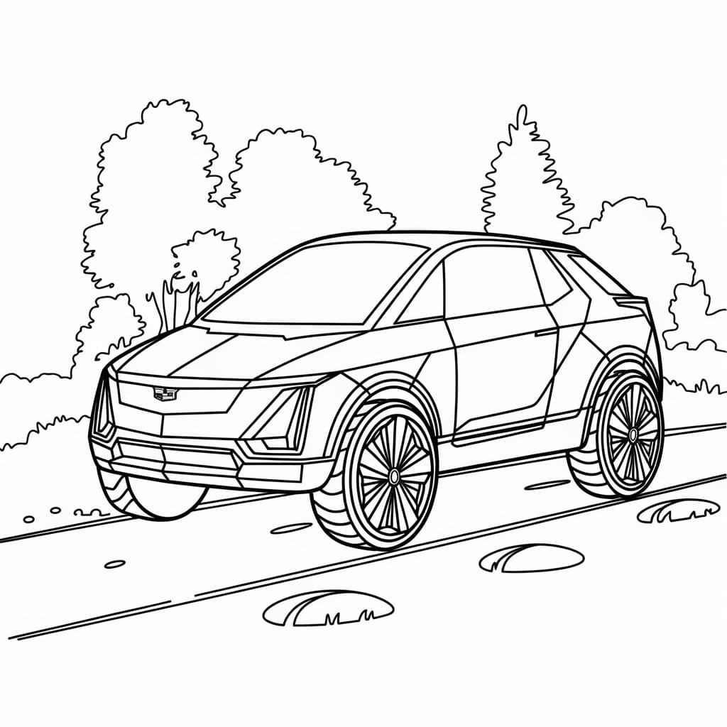 Desenho de Carro Cadillac para Colorir