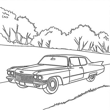 Desenho de Imprimível Cadillac para crianças para Colorir