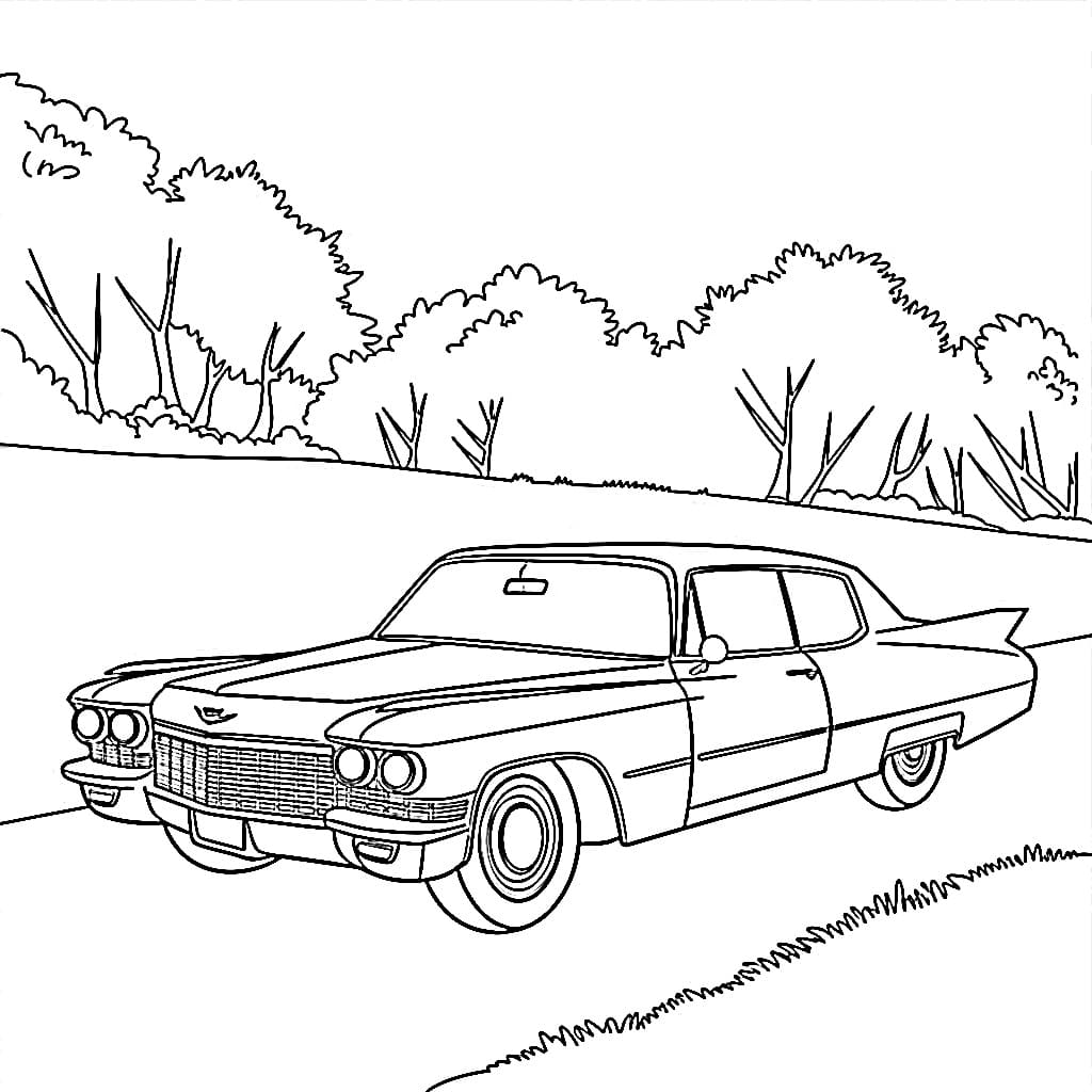 Desenho de Imprimivel Cadillac para Crianças para Colorir