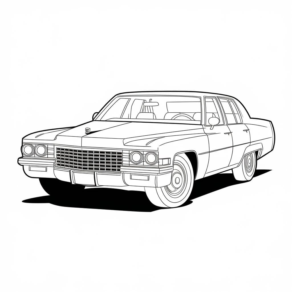 Desenho de Imprimivel Grátis Cadillac para Crianças para Colorir