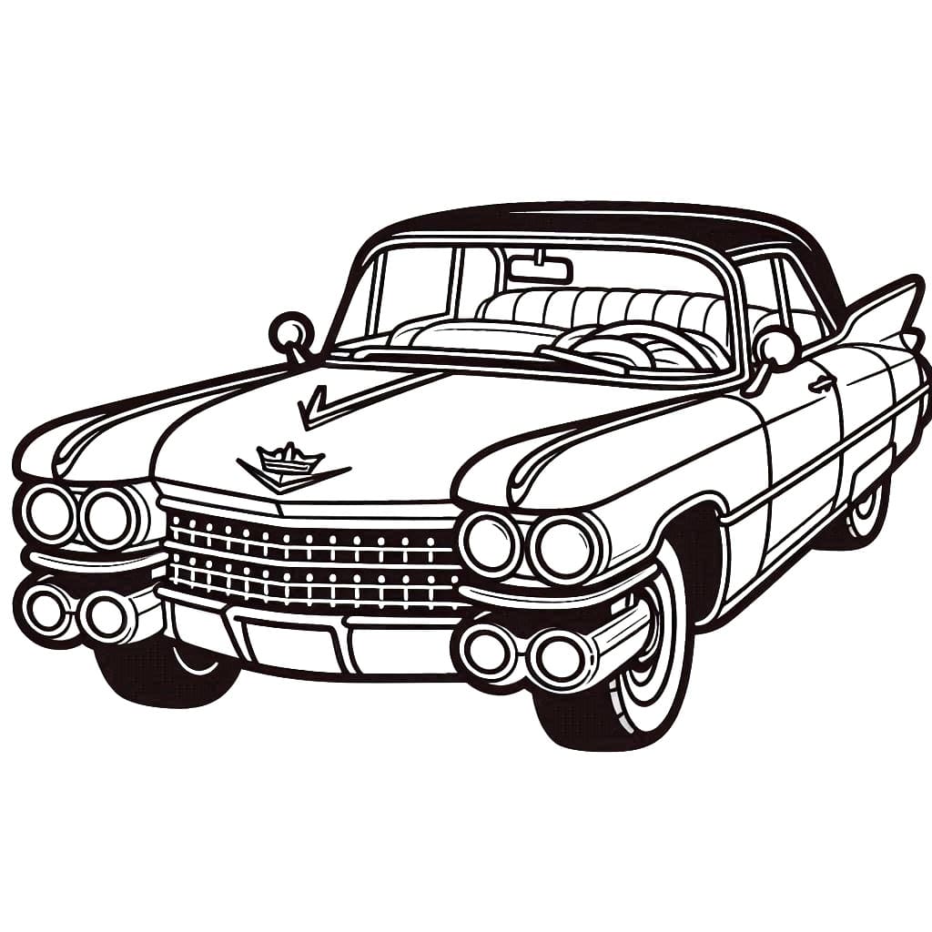 Desenho de um Carro Cadillac para Colorir