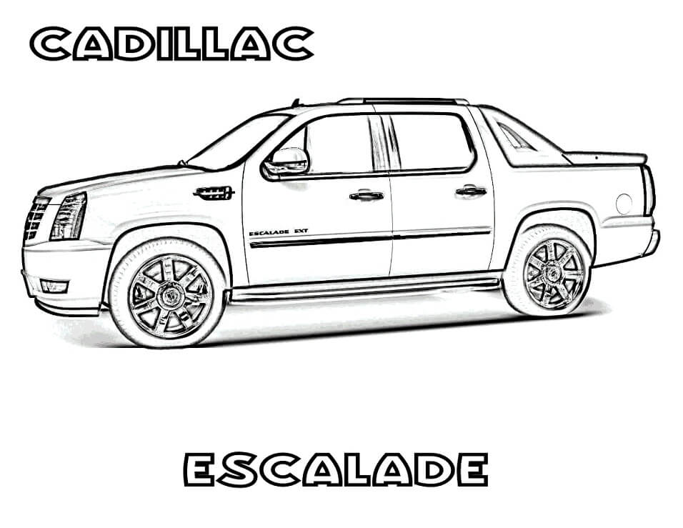 Desenho de Carro Cadillac Escalade para Colorir