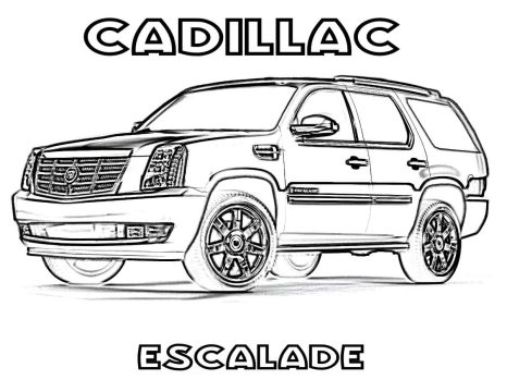 Desenho grátis de Carro Cadillac Escalade para Colorir