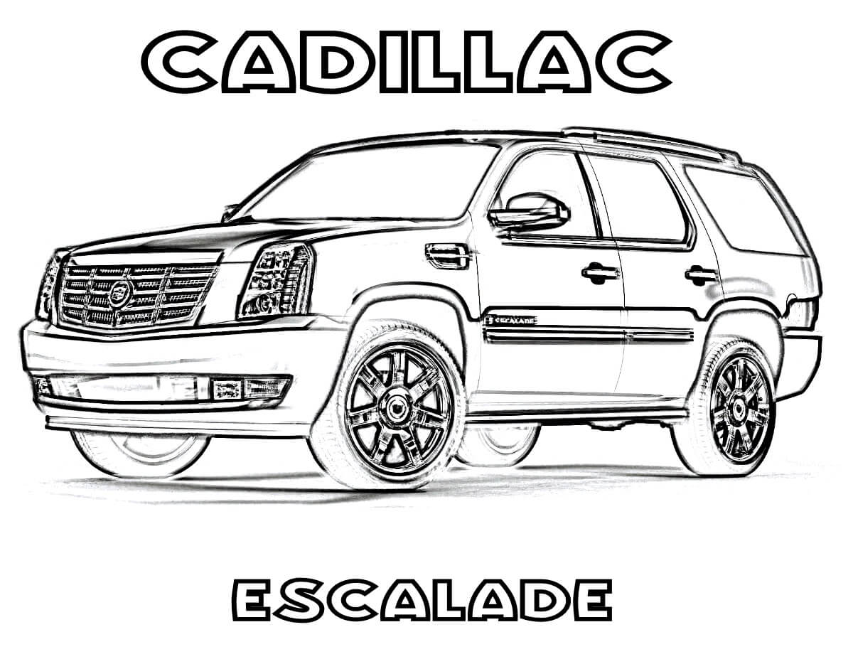 Desenho Grátis de Carro Cadillac Escalade para Colorir