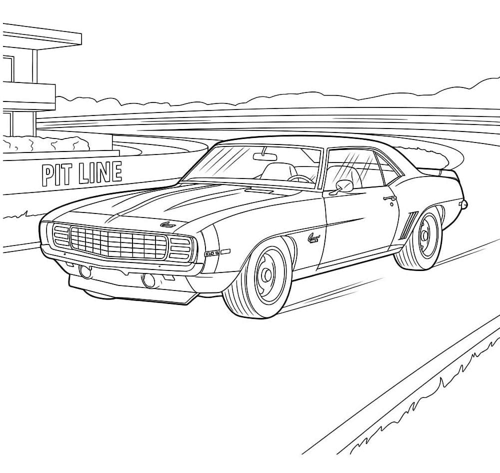 Desenho de Camaro Antigo para Colorir