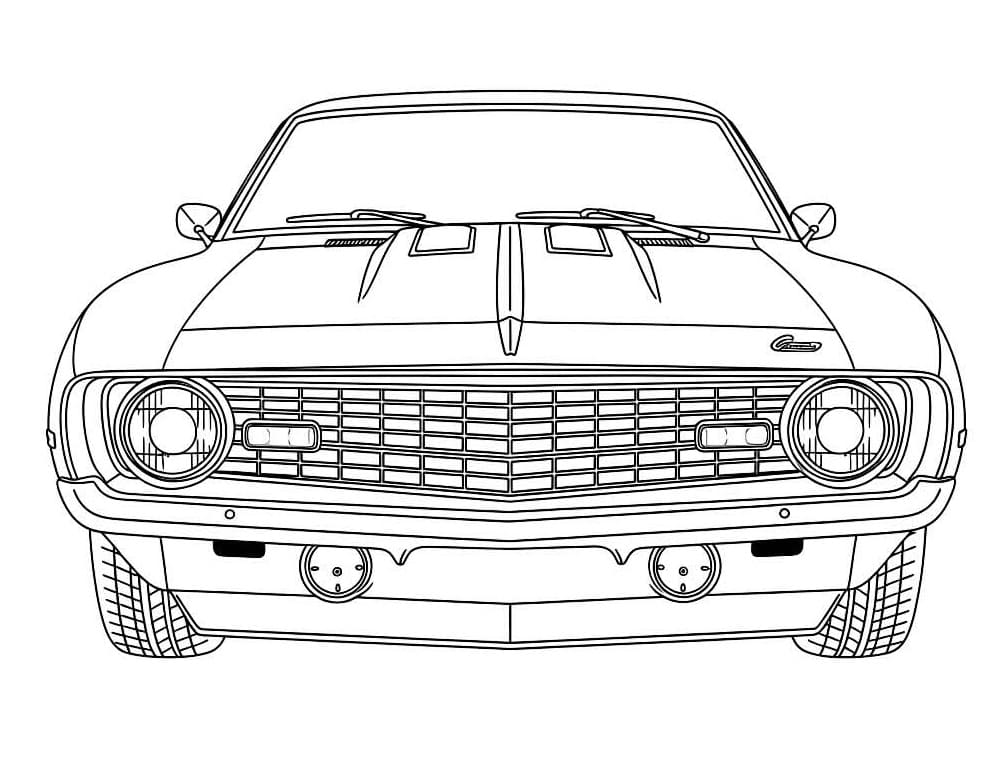 Desenho de Camaro Clássico para Colorir