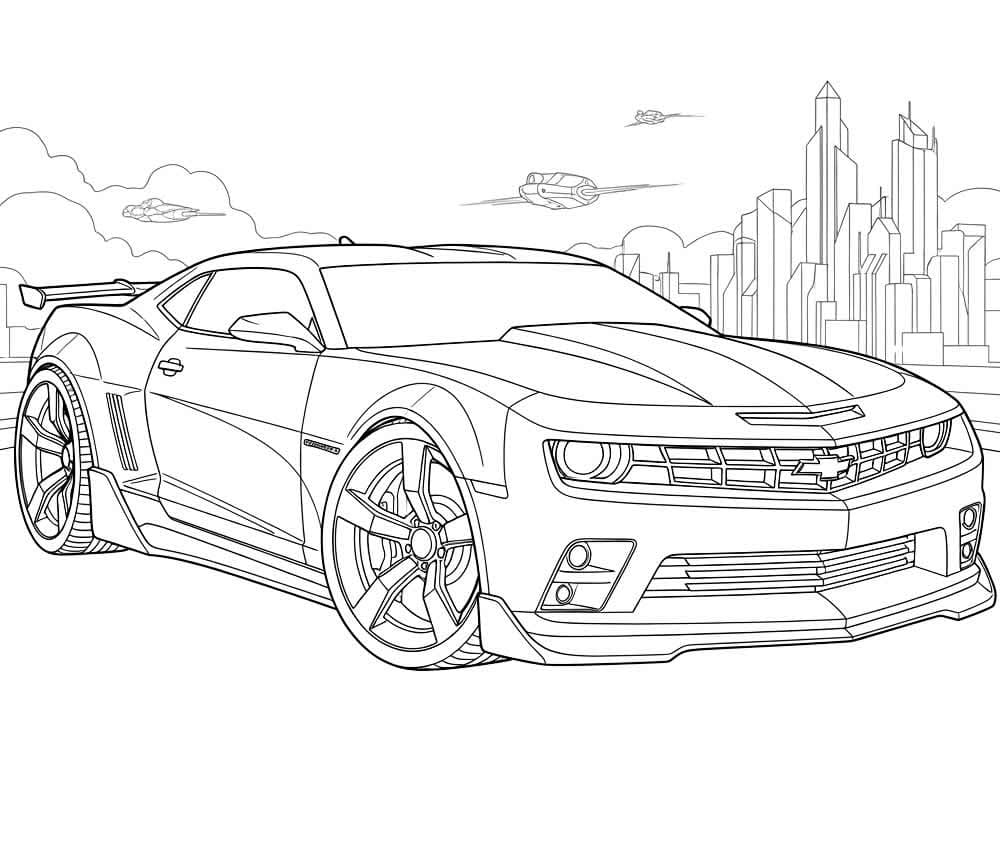 Desenho de Camaro Esportivo para Colorir