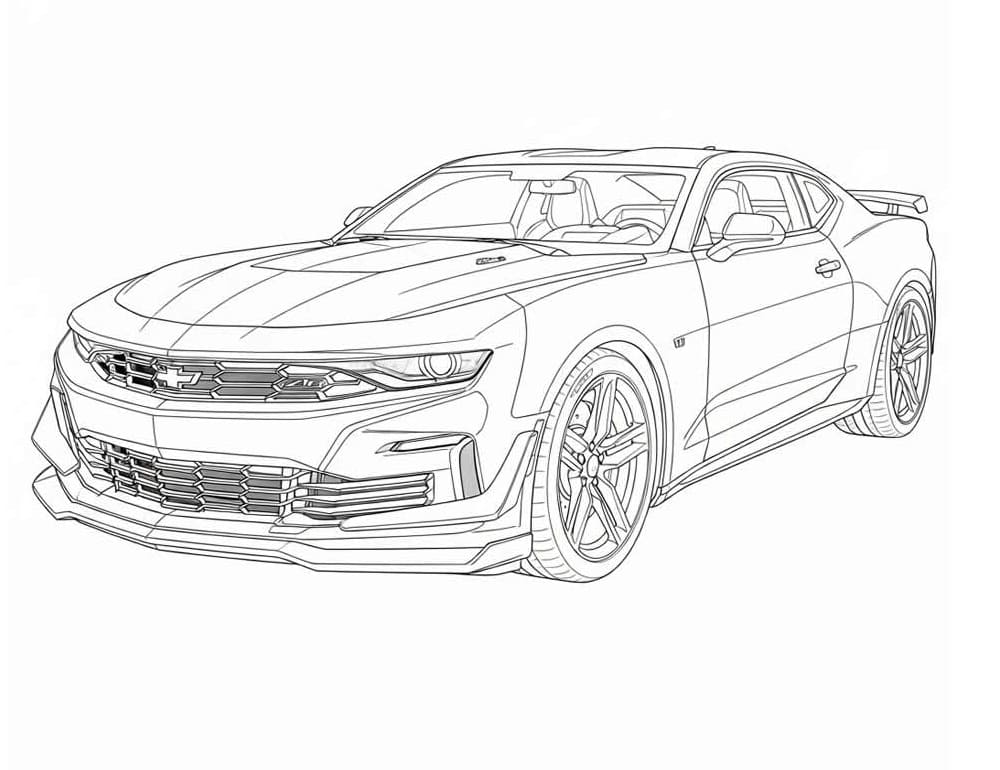 Desenho de Camaro Fantástico para Colorir