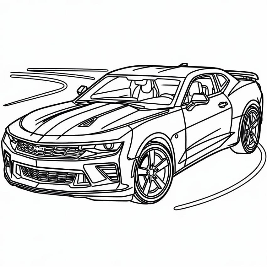 Desenho de Camaro Imprimivel Grátis para Colorir