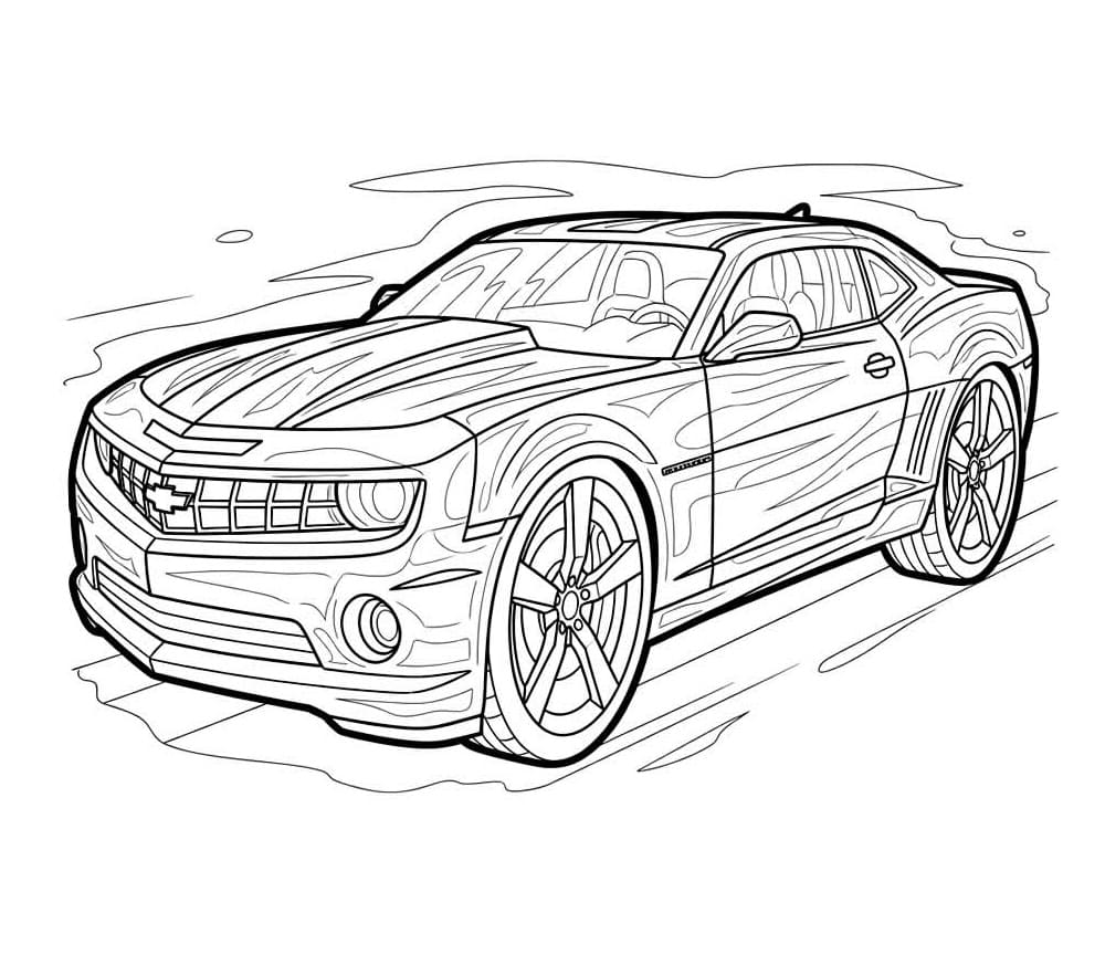 Desenho de Carro Camaro Esportivo para Colorir