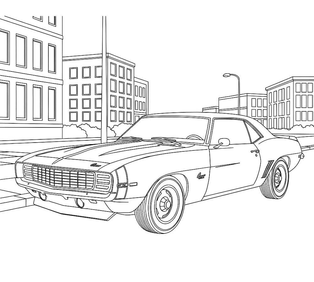 Desenho de Carro Camaro para Colorir