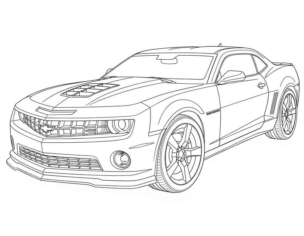 Desenho de um Camaro Incrível para Colorir
