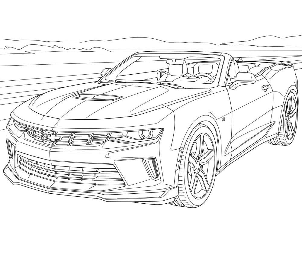 Desenho de um Camaro para Colorir