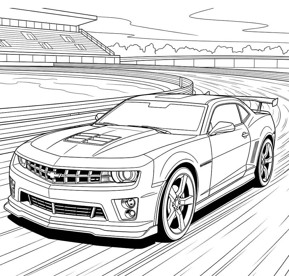 Desenho de um Carro Camaro Incrível para Colorir