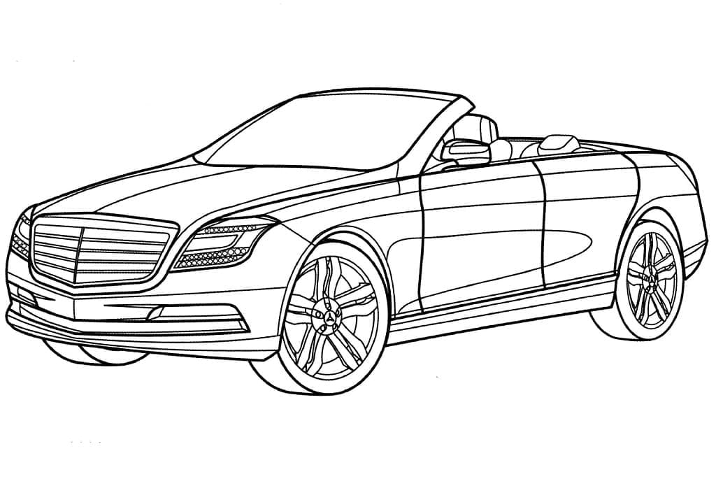 Desenhos de Imagem de Carro Mercedes para Colorir
