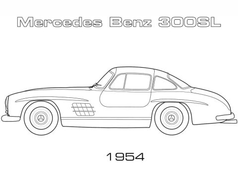 Desenhos de Mercedes Imprimível para crianças para Colorir