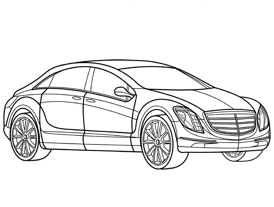Desenho de Mercedes e 700 para Colorir