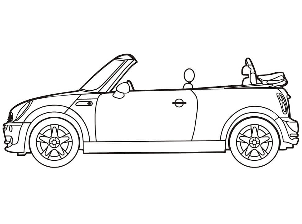 Desenho de Mini Cooper Conversível para Colorir