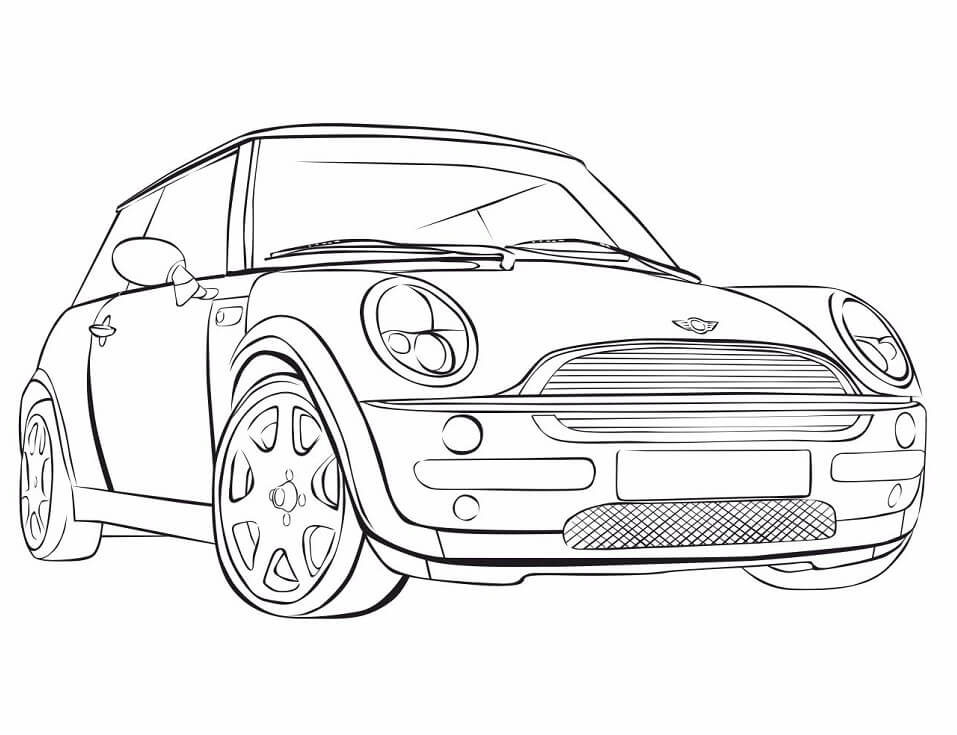 Desenho Imprimivel de Carro Mini Cooper para Colorir