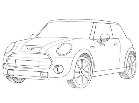 Desenho Mini Cooper para Colorir 3
