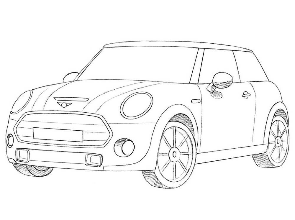 Desenho Mini Cooper para Colorir 3