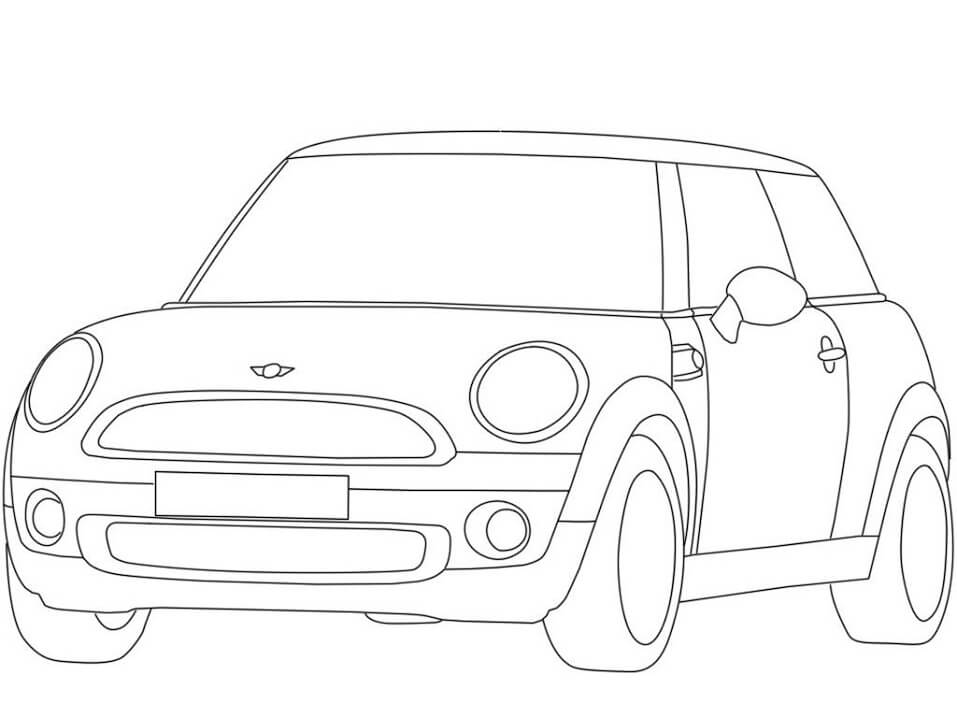 Desenho Pdf de Veículo Mini Cooper para Colorir Grátis