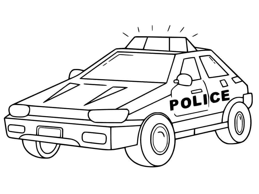 Desenho de Belo Carro de Polícia para Colorir
