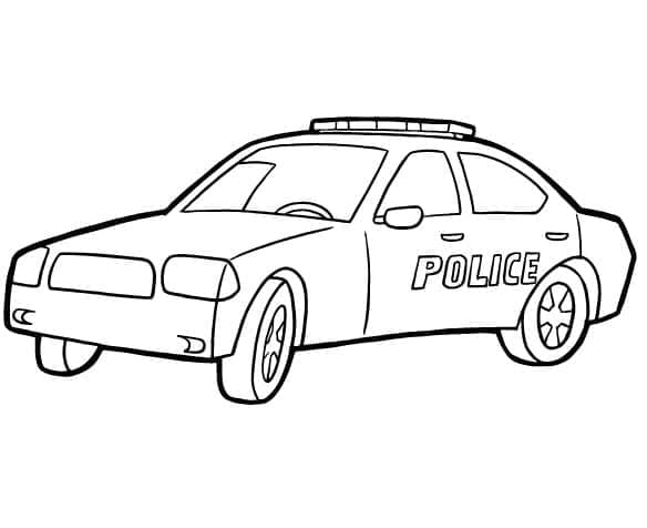 Desenho de Carro de Polícia Básico para Colorir