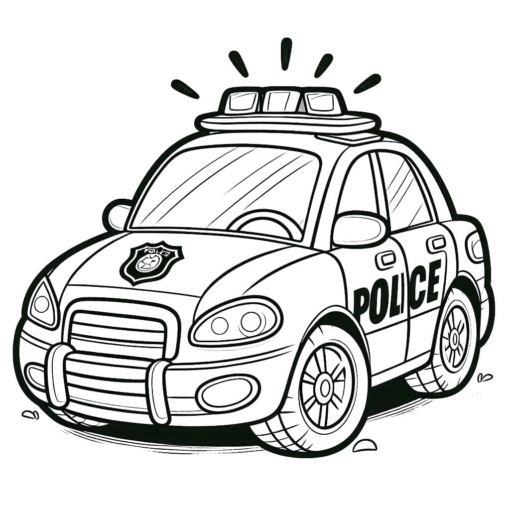 Desenho de Carro de Polícia Imprimivel Download
