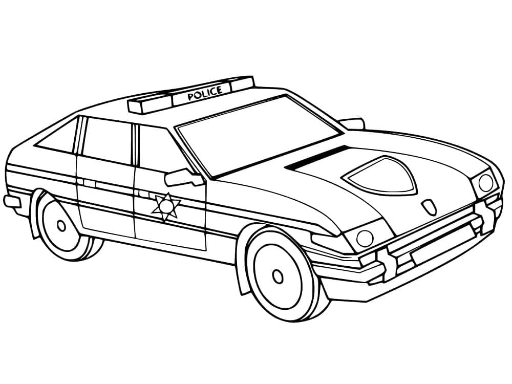 Desenho de Carro de Polícia Incrível para Colorir