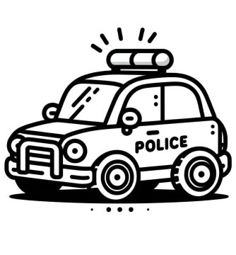 Desenho de Carro de polícia Infantil para Imprimir