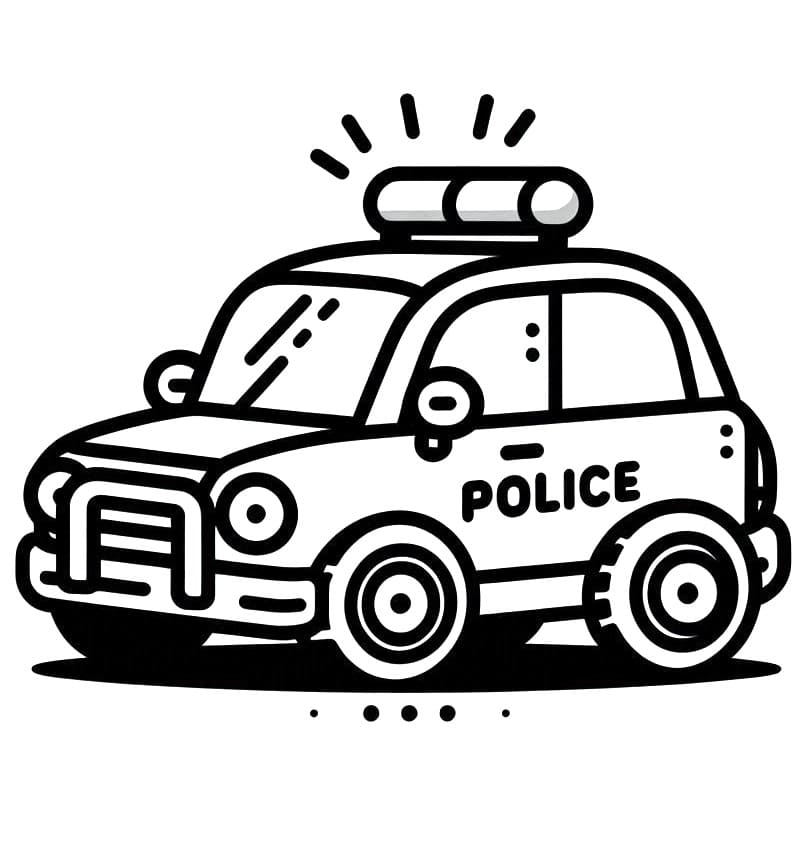 Desenho de Carro de Polícia Infantil para Imprimir