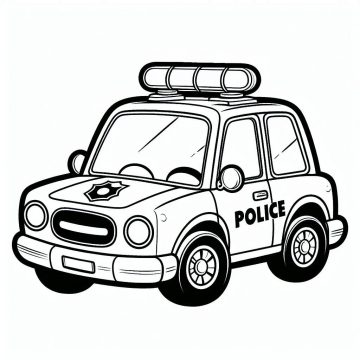 Desenho de Carro de polícia Novo Modelo para Imprimir