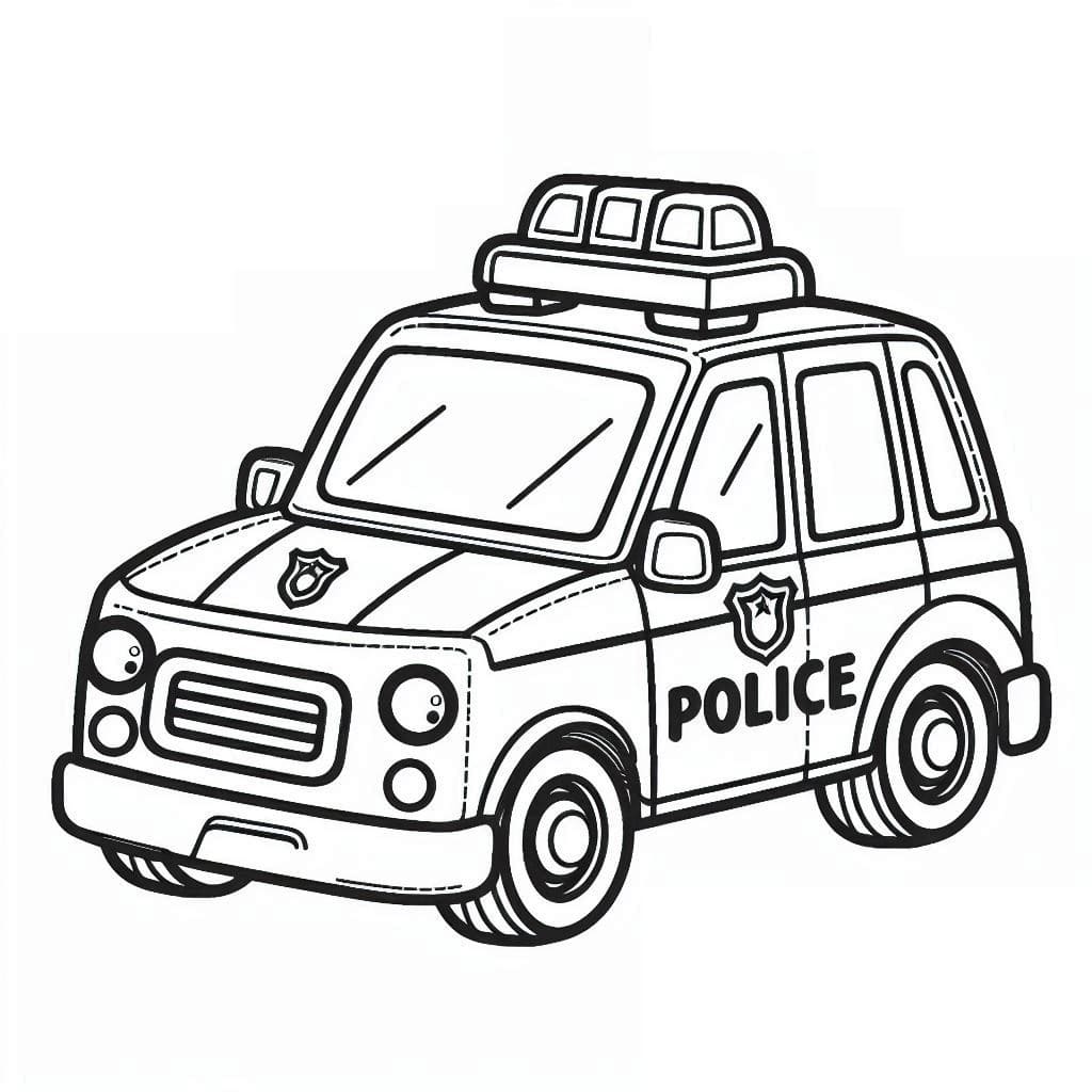 Desenho de Carro de Polícia para Imprimir Lápis de Cor