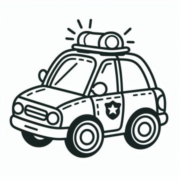 Desenho de Carro de polícia para Pintar Giz de Cera